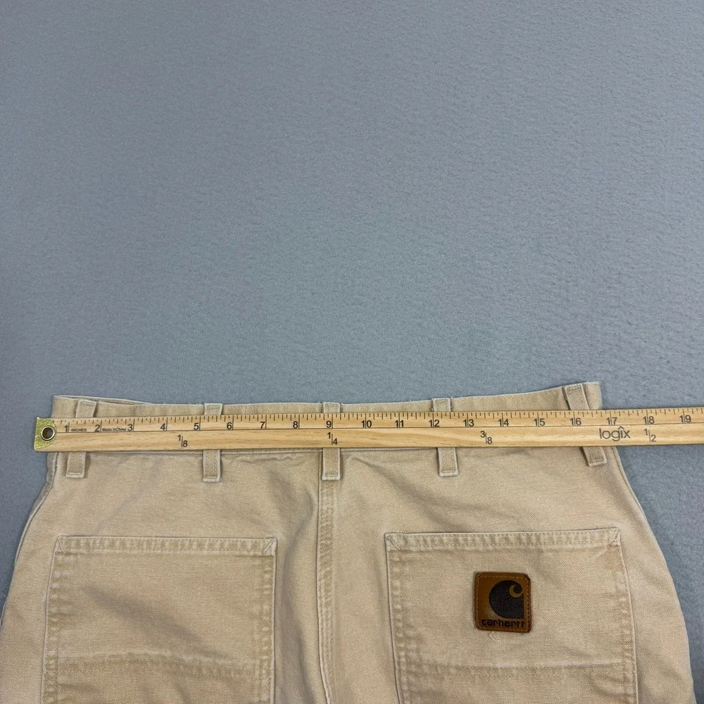Vintage Carhartt Carpenter Shorts Men's 33 Tan Canvas 8